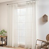 image:imageDriftAway Semi Sheer Scalloped Edge White Coastal Beach Window Curtains for Living Room Bedroom 2 Panels Rod Pocket Each Size 52 Inch by 72 Inch GrayLinen Taupe