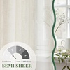 image:imageDriftAway Semi Sheer Scalloped Edge White Coastal Beach Window Curtains for Living Room Bedroom 2 Panels Rod Pocket Each Size 52 Inch by 72 Inch GrayLinen Loden Green