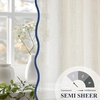 image:imageDriftAway Semi Sheer Scalloped Edge White Coastal Beach Window Curtains for Living Room Bedroom 2 Panels Rod Pocket Each Size 52 Inch by 72 Inch GrayLinen Navy