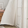 image:imageDriftAway Semi Sheer Scalloped Edge White Coastal Beach Window Curtains for Living Room Bedroom 2 Panels Rod Pocket Each Size 52 Inch by 72 Inch GrayLinen Gray