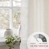 image:imageDriftAway Semi Sheer Scalloped Edge White Coastal Beach Window Curtains for Living Room Bedroom 2 Panels Rod Pocket Each Size 52 Inch by 72 Inch GrayLinen Pink