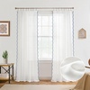 image:imageDriftAway Semi Sheer Scalloped Edge White Coastal Beach Window Curtains for Living Room Bedroom 2 Panels Rod Pocket Each Size 52 Inch by 72 Inch GrayWhite Navy