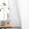image:imageDriftAway Semi Sheer Scalloped Edge White Coastal Beach Window Curtains for Living Room Bedroom 2 Panels Rod Pocket Each Size 52 Inch by 72 Inch GrayWhite Pink