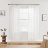 image:imageDriftAway Semi Sheer Scalloped Edge White Coastal Beach Window Curtains for Living Room Bedroom 2 Panels Rod Pocket Each Size 52 Inch by 72 Inch GrayWhite Taupe