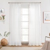 image:imageDriftAway Semi Sheer Scalloped Edge White Coastal Beach Window Curtains for Living Room Bedroom 2 Panels Rod Pocket Each Size 52 Inch by 72 Inch GrayWhite Pink