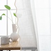 image:imageDriftAway Semi Sheer Scalloped Edge White Coastal Beach Window Curtains for Living Room Bedroom 2 Panels Rod Pocket Each Size 52 Inch by 72 Inch GrayWhite Taupe