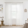 image:imageDriftAway Semi Sheer Scalloped Edge White Coastal Beach Window Curtains for Living Room Bedroom 2 Panels Rod Pocket Each Size 52 Inch by 72 Inch GrayWhite Gray