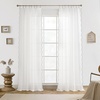 image:imageDriftAway Semi Sheer Scalloped Edge White Coastal Beach Window Curtains for Living Room Bedroom 2 Panels Rod Pocket Each Size 52 Inch by 72 Inch GrayWhite Gray