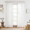 image:imageDriftAway Semi Sheer Scalloped Edge White Coastal Beach Window Curtains for Living Room Bedroom 2 Panels Rod Pocket Each Size 52 Inch by 72 Inch GrayWhite Taupe