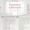 image:imageDriftAway Semi Sheer Scalloped Edge White Coastal Beach Window Curtains for Living Room Bedroom 2 Panels Rod Pocket Each Size 52 Inch by 72 Inch GrayWhite Pink
