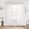 image:imageDriftAway Semi Sheer Scalloped Edge White Coastal Beach Window Curtains for Living Room Bedroom 2 Panels Rod Pocket Each Size 52 Inch by 72 Inch GrayWhite Pink