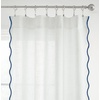 image:imageDriftAway Semi Sheer Scalloped Edge White Coastal Beach Window Curtains for Living Room Bedroom 2 Panels Rod Pocket Each Size 52 Inch by 72 Inch GrayWhite Navy