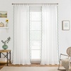 image:imageDriftAway Semi Sheer Scalloped Edge White Coastal Beach Window Curtains for Living Room Bedroom 2 Panels Rod Pocket Each Size 52 Inch by 72 Inch GrayWhite Loden Green