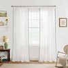 image:imageDriftAway Semi Sheer Scalloped Edge White Coastal Beach Window Curtains for Living Room Bedroom 2 Panels Rod Pocket Each Size 52 Inch by 72 Inch GrayWhite Loden Green