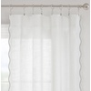 image:imageDriftAway Semi Sheer Scalloped Edge White Coastal Beach Window Curtains for Living Room Bedroom 2 Panels Rod Pocket Each Size 52 Inch by 72 Inch GrayWhite Gray