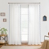 image:imageDriftAway Semi Sheer Scalloped Edge White Coastal Beach Window Curtains for Living Room Bedroom 2 Panels Rod Pocket Each Size 52 Inch by 72 Inch GrayWhite Navy