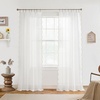 image:imageDriftAway Semi Sheer Scalloped Edge White Coastal Beach Window Curtains for Living Room Bedroom 2 Panels Rod Pocket Each Size 52 Inch by 72 Inch GrayWhite Taupe