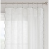 image:imageDriftAway Semi Sheer Scalloped Edge White Coastal Beach Window Curtains for Living Room Bedroom 2 Panels Rod Pocket Each Size 52 Inch by 72 Inch GrayWhite Gray