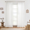 image:imageDriftAway Semi Sheer Scalloped Edge White Coastal Beach Window Curtains for Living Room Bedroom 2 Panels Rod Pocket Each Size 52 Inch by 72 Inch GrayWhite Taupe