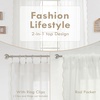 image:imageDriftAway Semi Sheer Scalloped Edge White Coastal Beach Window Curtains for Living Room Bedroom 2 Panels Rod Pocket Each Size 52 Inch by 72 Inch GrayWhite Taupe
