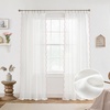 image:imageDriftAway Semi Sheer Scalloped Edge White Coastal Beach Window Curtains for Living Room Bedroom 2 Panels Rod Pocket Each Size 52 Inch by 72 Inch GrayWhite Pink