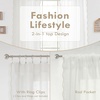 image:imageDriftAway Semi Sheer Scalloped Edge White Coastal Beach Window Curtains for Living Room Bedroom 2 Panels Rod Pocket Each Size 52 Inch by 72 Inch GrayWhite Taupe