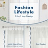 image:imageDriftAway Semi Sheer Scalloped Edge White Coastal Beach Window Curtains for Living Room Bedroom 2 Panels Rod Pocket Each Size 52 Inch by 72 Inch GrayWhite Navy