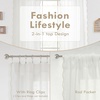 image:imageDriftAway Semi Sheer Scalloped Edge White Coastal Beach Window Curtains for Living Room Bedroom 2 Panels Rod Pocket Each Size 52 Inch by 72 Inch GrayWhite Taupe