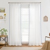 image:imageDriftAway Semi Sheer Scalloped Edge White Coastal Beach Window Curtains for Living Room Bedroom 2 Panels Rod Pocket Each Size 52 Inch by 72 Inch GrayWhite Navy