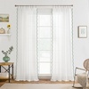 image:imageDriftAway Semi Sheer Scalloped Edge White Coastal Beach Window Curtains for Living Room Bedroom 2 Panels Rod Pocket Each Size 52 Inch by 72 Inch GrayWhite Loden Green