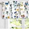 image:imageDriftAway Sylvia Floral Botanical Herbs Watercolor Printed Pattern Lined Blackout Thermal Insulated Window Curtain Valance Rod Pocket Single 52 Inch by 14 Inch Plus 2 Inch Header MultiMulti Color