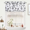 image:imageDriftAway Sylvia Floral Botanical Herbs Watercolor Printed Pattern Lined Blackout Thermal Insulated Window Curtain Valance Rod Pocket Single 52 Inch by 14 Inch Plus 2 Inch Header MultiBlack White