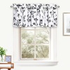 image:imageDriftAway Sylvia Floral Botanical Herbs Watercolor Printed Pattern Lined Blackout Thermal Insulated Window Curtain Valance Rod Pocket Single 52 Inch by 14 Inch Plus 2 Inch Header MultiBlack White