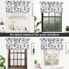 image:imageDriftAway Sylvia Floral Botanical Herbs Watercolor Printed Pattern Lined Blackout Thermal Insulated Window Curtain Valance Rod Pocket Single 52 Inch by 14 Inch Plus 2 Inch Header MultiBlack White