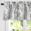 image:imageDriftAway Tree Branch Linen Lined Valance Double Layer Thermal Insulated Room Darkening Blackout Valances 3 Inch Rod Pocket Short Window Valance for Living Room Bathroom 52 Inch by 14 Inch BlueGrey