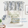 image:imageDriftAway Tree Branch Linen Lined Valance Double Layer Thermal Insulated Room Darkening Blackout Valances 3 Inch Rod Pocket Short Window Valance for Living Room Bathroom 52 Inch by 14 Inch BlueBlue
