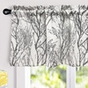image:imageDriftAway Tree Branch Linen Lined Valance Double Layer Thermal Insulated Room Darkening Blackout Valances 3 Inch Rod Pocket Short Window Valance for Living Room Bathroom 52 Inch by 14 Inch BlueGrey