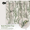 image:imageDriftAway Tree Branch Linen Lined Valance Double Layer Thermal Insulated Room Darkening Blackout Valances 3 Inch Rod Pocket Short Window Valance for Living Room Bathroom 52 Inch by 14 Inch BlueLoden Green