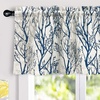 image:imageDriftAway Tree Branch Linen Lined Valance Double Layer Thermal Insulated Room Darkening Blackout Valances 3 Inch Rod Pocket Short Window Valance for Living Room Bathroom 52 Inch by 14 Inch BlueBlue