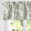 image:imageDriftAway Tree Branch Linen Lined Valance Double Layer Thermal Insulated Room Darkening Blackout Valances 3 Inch Rod Pocket Short Window Valance for Living Room Bathroom 52 Inch by 14 Inch BlueLoden Green