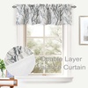image:imageDriftAway Tree Branch Linen Lined Valance Double Layer Thermal Insulated Room Darkening Blackout Valances 3 Inch Rod Pocket Short Window Valance for Living Room Bathroom 52 Inch by 14 Inch BlueGrey