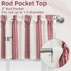 image:imageDriftaway Chris Linen Lined Valance Double Layer Thermal Insulated Room Darkening Blackout Window Valances 3 Inch Rod Pocket Vertical Striped Kitchen Valance for Bathroom 52 by 18 Inch Ivory Dark BlueRed