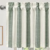 image:imageDriftaway Chris Linen Lined Valance Double Layer Thermal Insulated Room Darkening Blackout Window Valances 3 Inch Rod Pocket Vertical Striped Kitchen Valance for Bathroom 52 by 18 Inch Ivory Dark BlueLoden Green