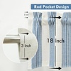 image:imageDriftaway Chris Linen Lined Valance Double Layer Thermal Insulated Room Darkening Blackout Window Valances 3 Inch Rod Pocket Vertical Striped Kitchen Valance for Bathroom 52 by 18 Inch Ivory Dark BlueJean Navy