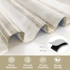 image:imageDriftaway Chris Linen Lined Valance Double Layer Thermal Insulated Room Darkening Blackout Window Valances 3 Inch Rod Pocket Vertical Striped Kitchen Valance for Bathroom 52 by 18 Inch Ivory Dark BlueCamel Beige