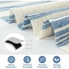image:imageDriftaway Chris Linen Lined Valance Double Layer Thermal Insulated Room Darkening Blackout Window Valances 3 Inch Rod Pocket Vertical Striped Kitchen Valance for Bathroom 52 by 18 Inch Ivory Dark BlueJean Navy