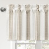 image:imageDriftaway Chris Linen Lined Valance Double Layer Thermal Insulated Room Darkening Blackout Window Valances 3 Inch Rod Pocket Vertical Striped Kitchen Valance for Bathroom 52 by 18 Inch Ivory Dark BlueCamel Beige