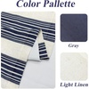 image:imageDriftaway Chris Linen Lined Valance Double Layer Thermal Insulated Room Darkening Blackout Window Valances 3 Inch Rod Pocket Vertical Striped Kitchen Valance for Bathroom 52 by 18 Inch Ivory Dark BlueIvoryDark Blue