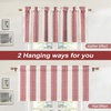 image:imageDriftaway Chris Linen Lined Valance Double Layer Thermal Insulated Room Darkening Blackout Window Valances 3 Inch Rod Pocket Vertical Striped Kitchen Valance for Bathroom 52 by 18 Inch Ivory Dark BlueRed