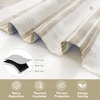 image:imageDriftaway Chris Linen Lined Valance Double Layer Thermal Insulated Room Darkening Blackout Window Valances 3 Inch Rod Pocket Vertical Striped Kitchen Valance for Bathroom 52 by 18 Inch Ivory Dark BlueCamel Beige